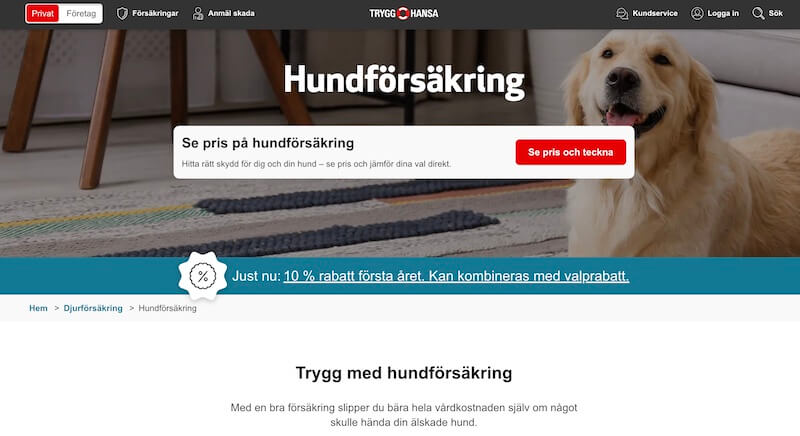 Trygg-Hansa hundförsäkring