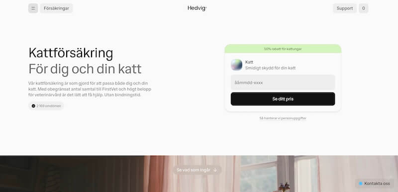 Hedvig kattförsäkring